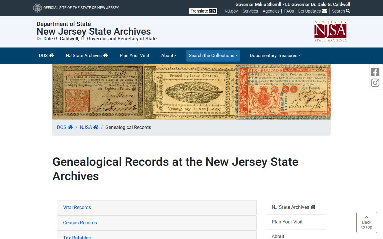 West Windsor previous residents research at New Jersey State Archives genealogical collections